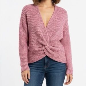 a.n.a. Pink Textured Blouse